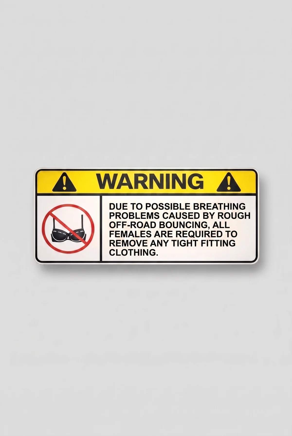 4x4 off-road caution sticker — rough-terrain warning label